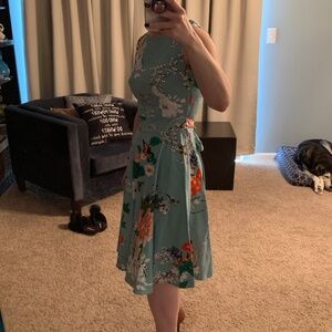Floral Swing Dress - Baby Blue